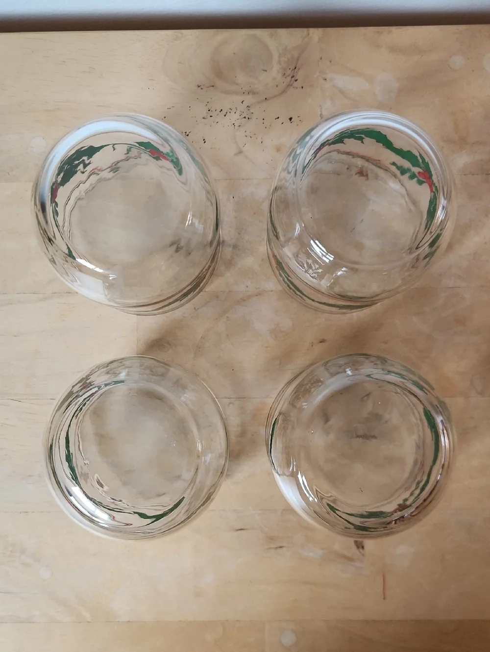 Vintage Libbey Holiday Holly Berry Low Ball Glasses Set of 4